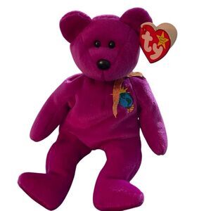 Ty Beanie Baby “Millennium “ 1999 Purple Vintage Bear